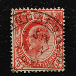 Sello Establecimientos de los Estrechos, SG153 (Mi. 122), Usado #, 3 c