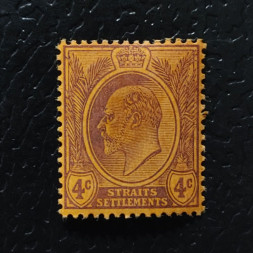 Selo Estabelecimentos dos Estreitos, SG129, MH, 4 c
