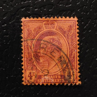 Sello Establecimientos de los Estrechos, SG129, Usado #, 4 c