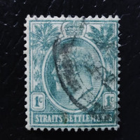 Sello Establecimientos de los Estrechos, SG127, Usado #, 1 c