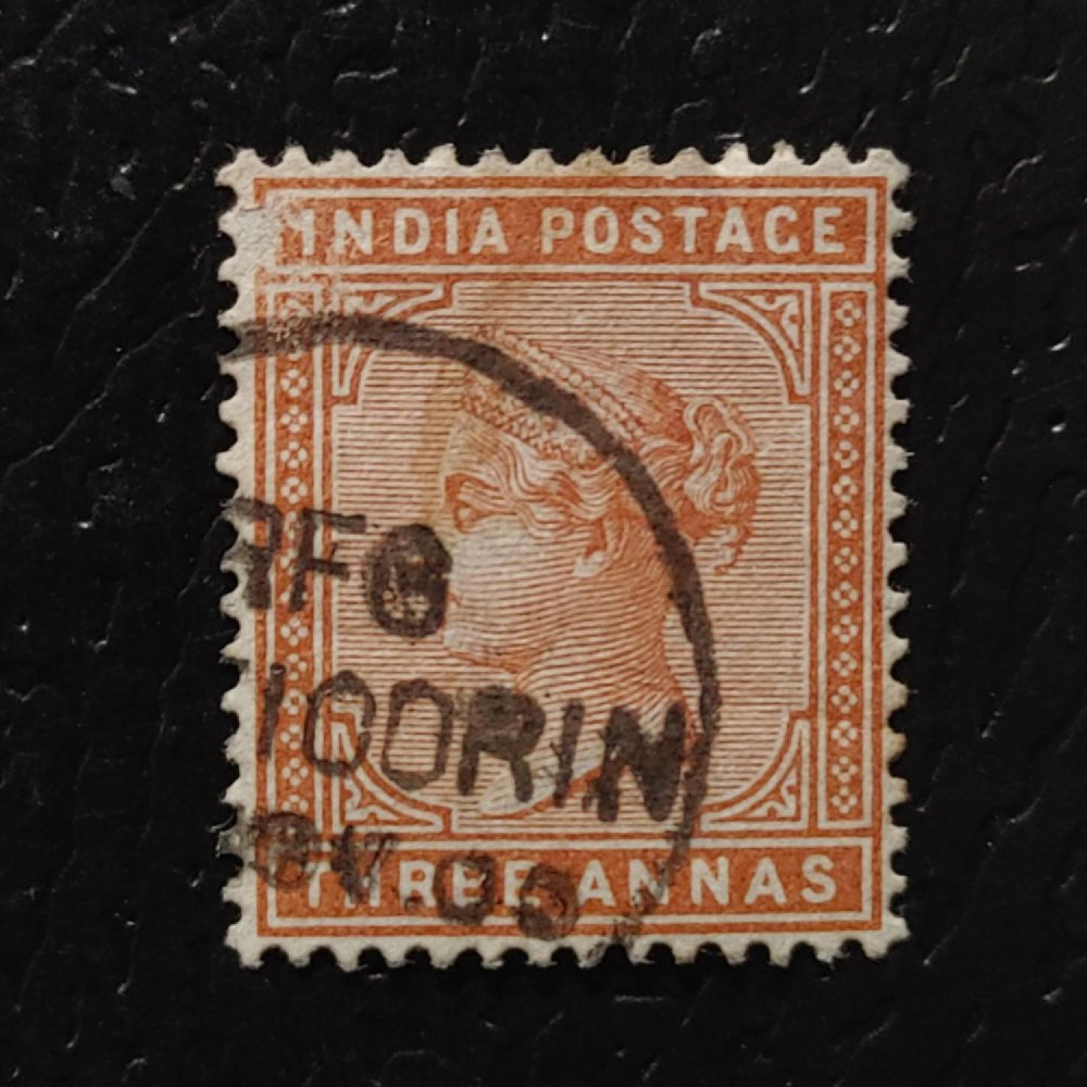 Známka Indie, SG94 (Mi. 36a)#, 4P Známka Indie, SG94 (Mi. 36a)#, 4P