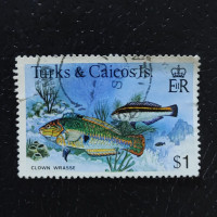 Stamp Turks and Caicos, SG526A (Mi. 417I), Used #, 1 $ Stamp Turks and Caicos, SG526A (Mi. 417I), Used #, 1 $