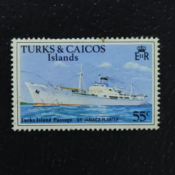 Selo Ilhas Turcas e Caicos, SG492A (Mi. 384Y), Usado #, 55 ¢