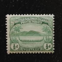 Stamp British Solomon Islands, SG8 (Mi. 8), MH, 1/2 d Stamp British Solomon Islands, SG8 (Mi. 8), MH, 1/2 d
