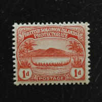 Stamp British Solomon Islands, SG9 (Mi. 9), MH, 1 d Stamp British Solomon Islands, SG9 (Mi. 9), MH, 1 d
