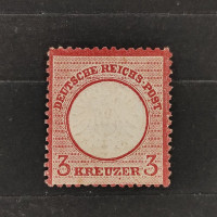 Známka Německo, Reich, Mi.25*, 3Kr. Známka Německo, Reich, Mi.25*, 3Kr.