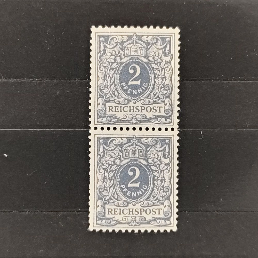 Dvojpáska Německo, Reich, Mi.52**, 2Pfg. Dvojpáska Německo, Reich, Mi.52**, 2Pfg.