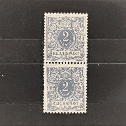 Dvojpáska Německo, Reich, Mi.52**, 2Pfg. Dvojpáska Německo, Reich, Mi.52**, 2Pfg.