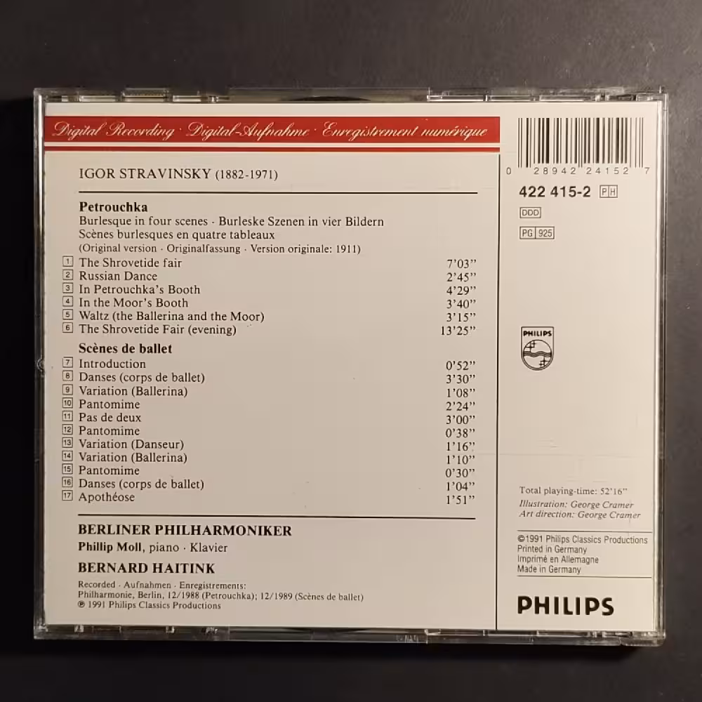 CD Igor Stravinsky; Berliner Philharmoniker; Bernard Haitink – Petrouchka – Scènes de ballet, Použ. 1