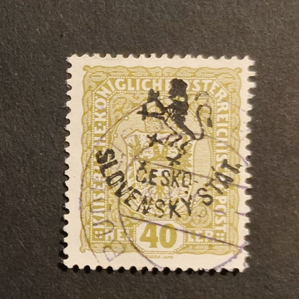 Známka ČSR, 40 h, Pof.RV94#, Hornerův přetisk 