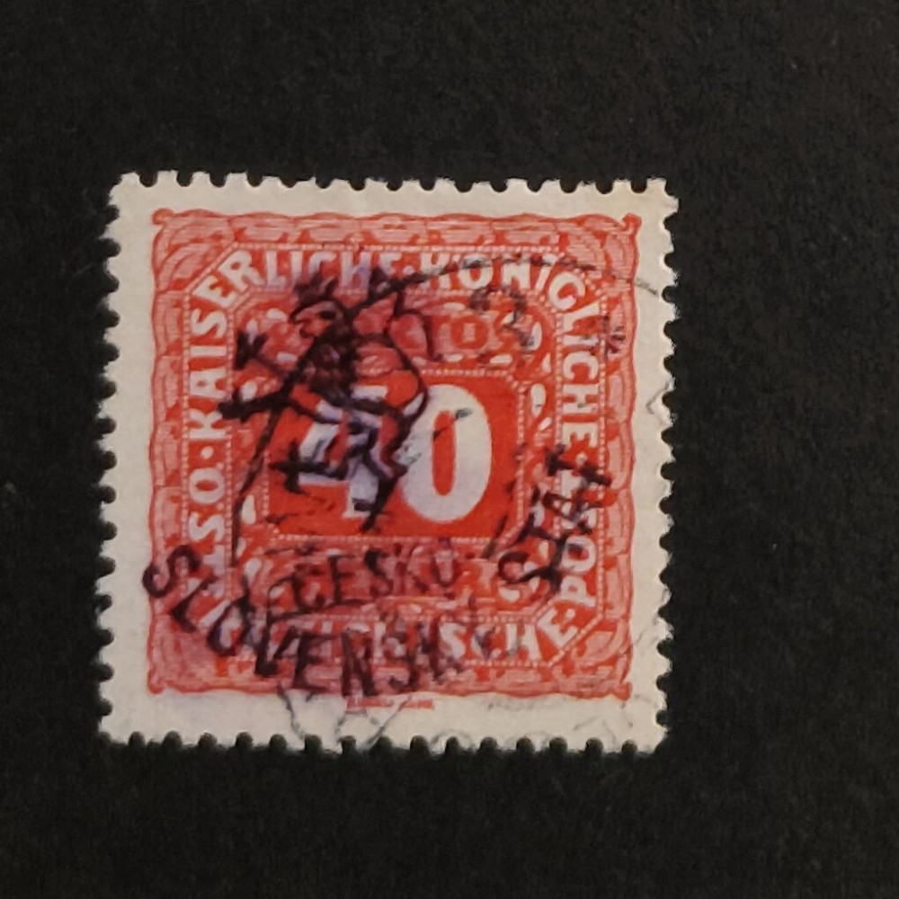 Známka ČSR, 40 h, Pof.RV83#, Marešův přetisk 