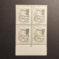 Block of four Czechoslovakia, 30h, Mi.954, MNH** 