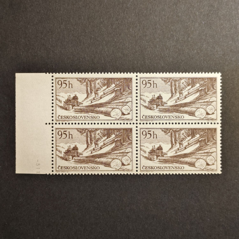 Bloque de cuatro Checoslovaquia, 95h, Mi.987, MNH** 