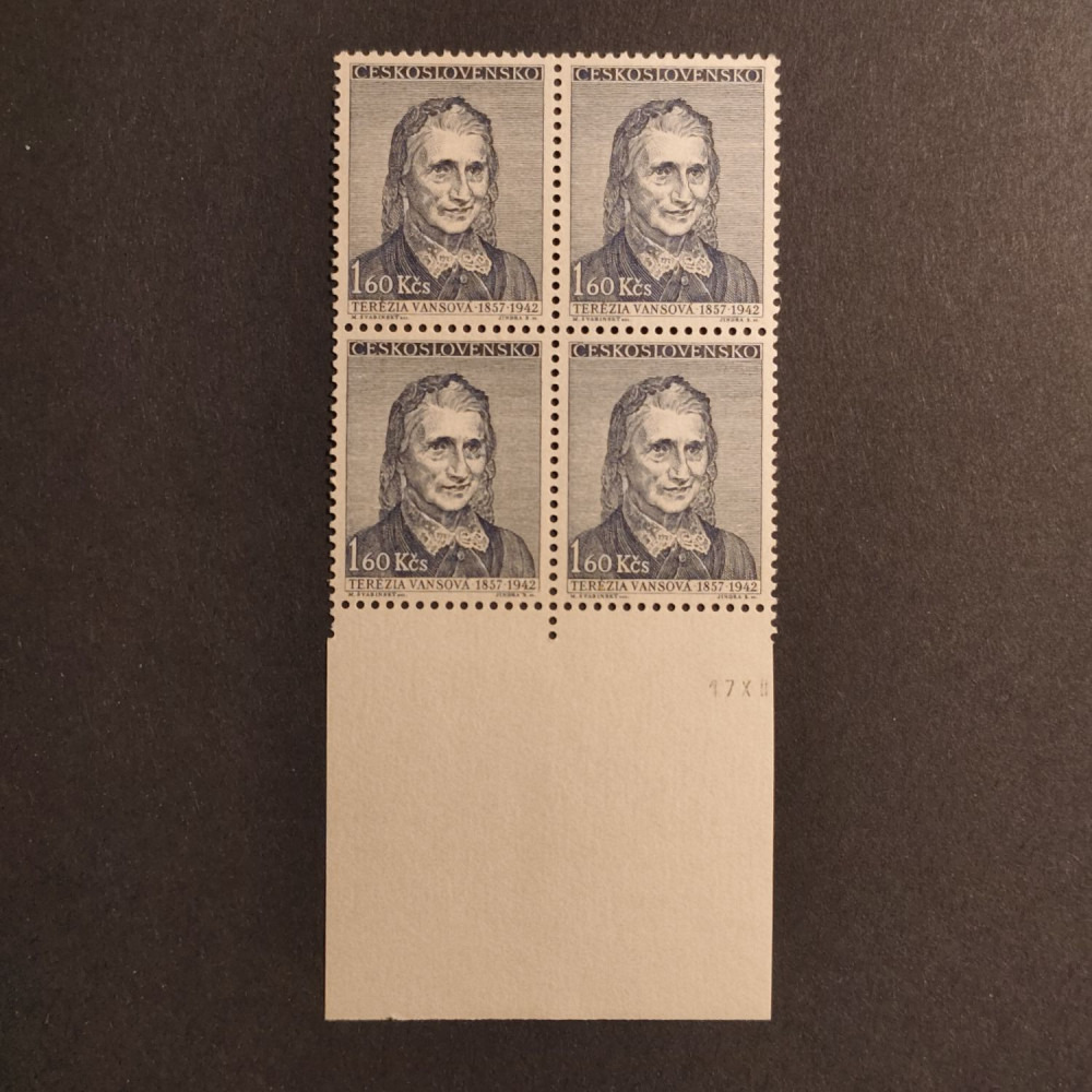 Viererblock Tschechoslowakie, 1,60Kčs, Mi.1001** 