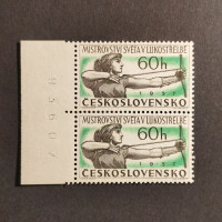 Block of 2 Czechoslovakia, 60h, Mi.1017, MNH** 