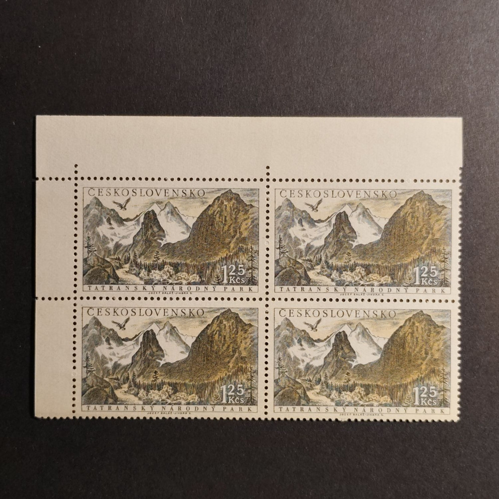 Viererblock Tschechoslowakie, 1,25Kčs, Mi.1039** 