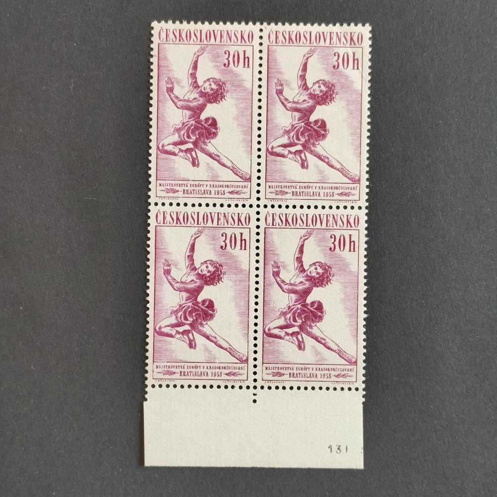 Bloque de cuatro Checoslovaquia, 30h, Mi.1058, MNH** 