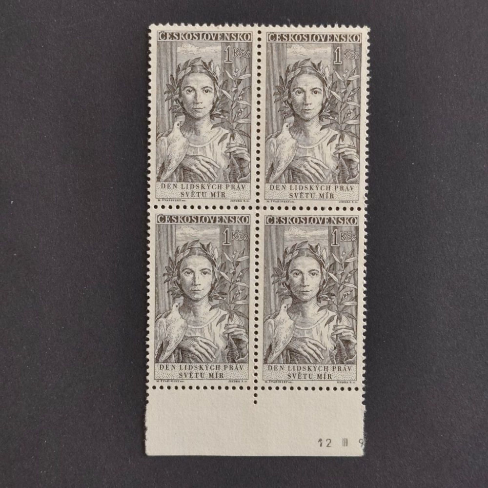 Bloque de cuatro Checoslovaquia, 1Kčs, Mi.1125, MNH** 