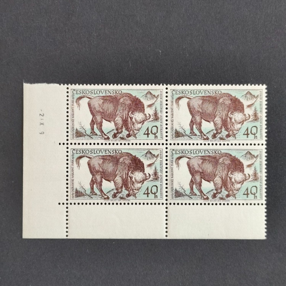 Bloque de cuatro Checoslovaquia, 40h, Mi.1154, MNH** 
