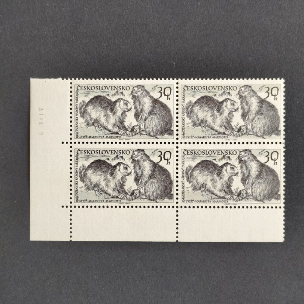 Bloque de cuatro Checoslovaquia, 30h, Mi.1153, MNH** 