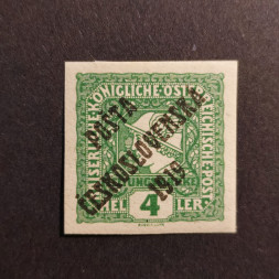 Známka ČSR PČ 1919 , 4h, Pof.61*, I. typ přetisku 