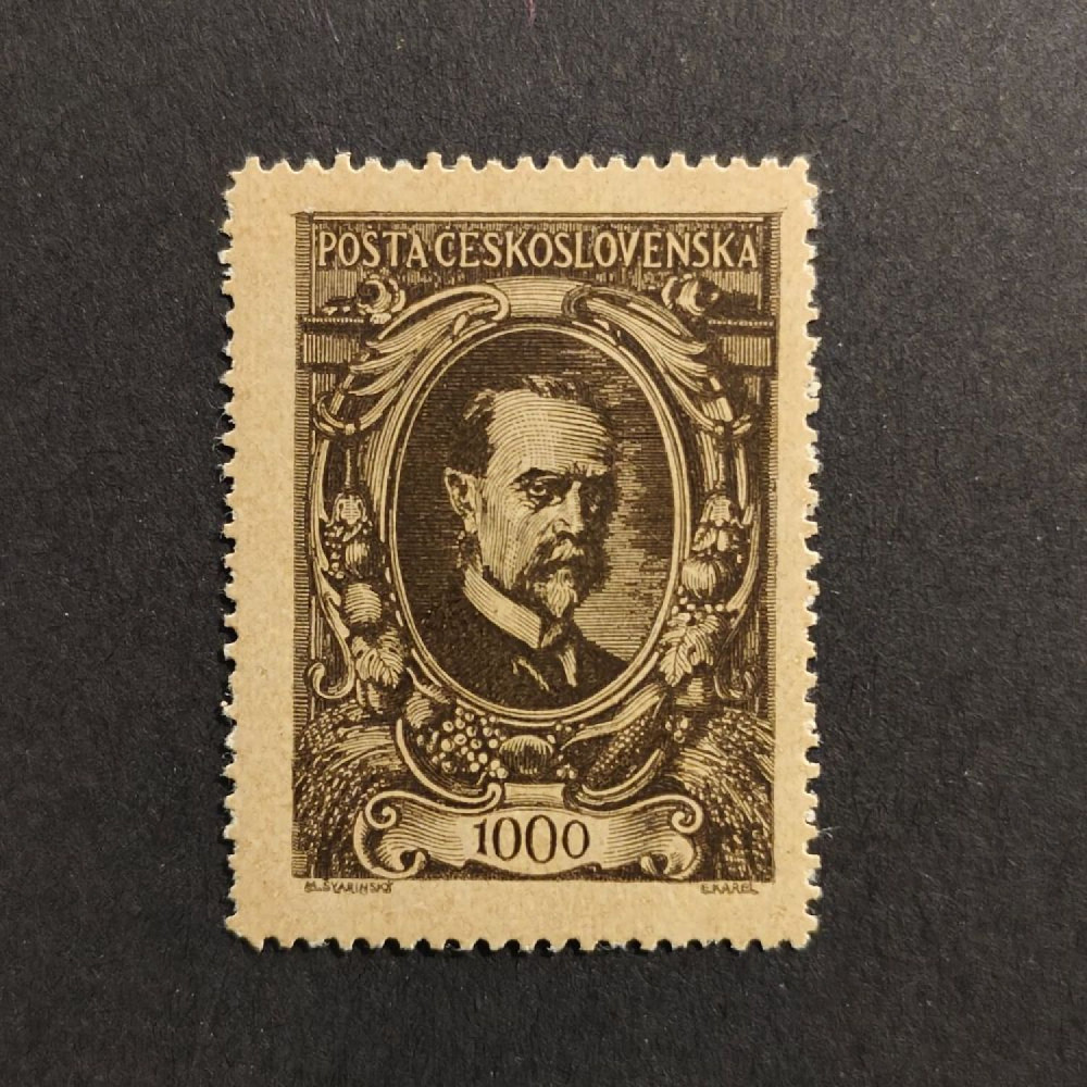 Sello Checoslovaquia, 1000h, Mi.160, MH* 