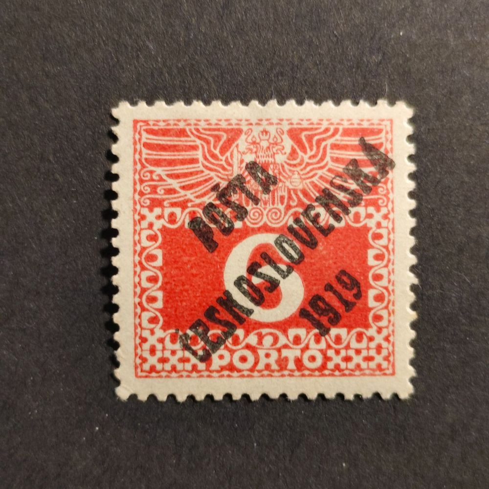 Sello Checoslovaquia PČ 1919 , 6h, Mi.76, MH* 