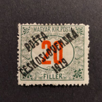 Známka ČSR PČ 1919 , 20f, Pof.138*, IV. typ přetisku 