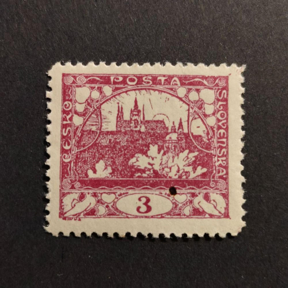 Briefmarke Tschechoslowakie, 3h, Mi.1 privatem Auftrag* 
