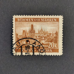 Briefmarke Böhmen und Mähren Protektorat, 20K, Mi.37# 