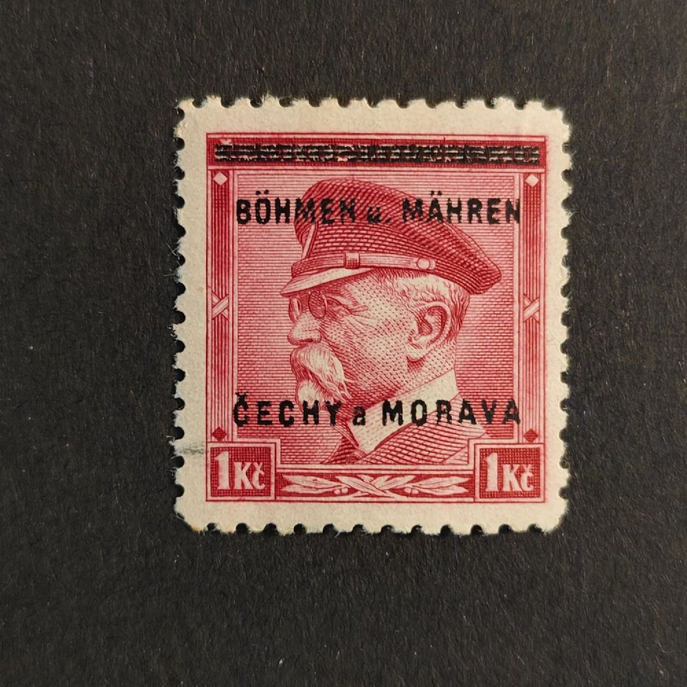 Známka Protektorát Čechy a Morava, 1Kč, Pof.9* 