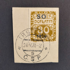 Cut-out Czechoslovakia, 30h, Mi.6, used# 