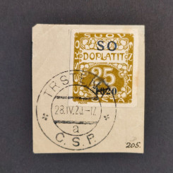 Cut-out Czechoslovakia, 25h, Mi.5, used# 