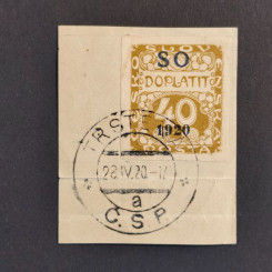 Cut-out Czechoslovakia, 40h, Mi.7, used# 
