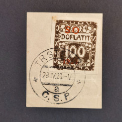 Cut-out Czechoslovakia, 100h, Mi.9, used# 