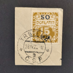 Cut-out Czechoslovakia, 15h, Mi.3, used# 