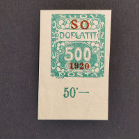 Stamp Czechoslovakia, 500h, Mi.10, MH* 