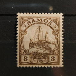 Známka Samoa, 3 Pf, Mi.20* Známka Samoa, 3 Pf, Mi.20*