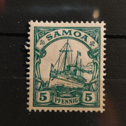 Stamp Samoa, 5 Pf, Mi.21, MH* Stamp Samoa, 5 Pf, Mi.21, MH*
