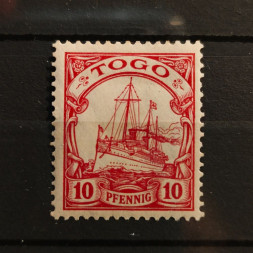 Stamp Togo, 10 Pf, Mi.22, MH* Stamp Togo, 10 Pf, Mi.22, MH*