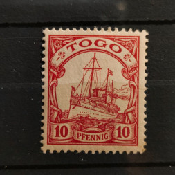 Briefmarke Togo, 10 Pf, Mi.9* 