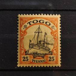 Stamp Togo, 25 Pf, Mi.11, MH* Stamp Togo, 25 Pf, Mi.11, MH*