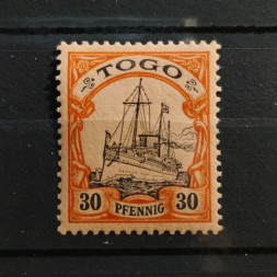 Stamp Togo, 30 Pf, Mi.12, MH* Stamp Togo, 30 Pf, Mi.12, MH*