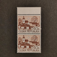 Block of 2 Czechia, 40 h, Mi.71z, MNH** 