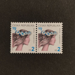 Zweierblock Tschechische Republik, 2 Kč, Mi.257** 