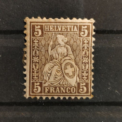 Briefmarke Schweiz, 5(C), Mi.37* 