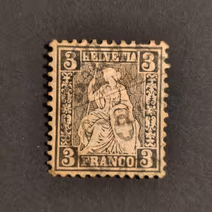 Briefmarke Schweiz, 3(C), Mi.21# 