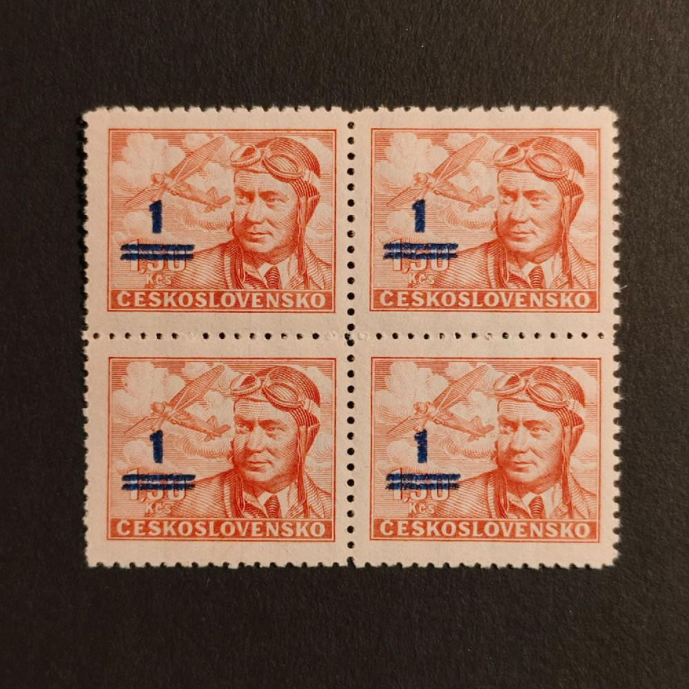 Bloque de cuatro Checoslovaquia, 1/1.50 Kčs, Mi.586, MNH** 