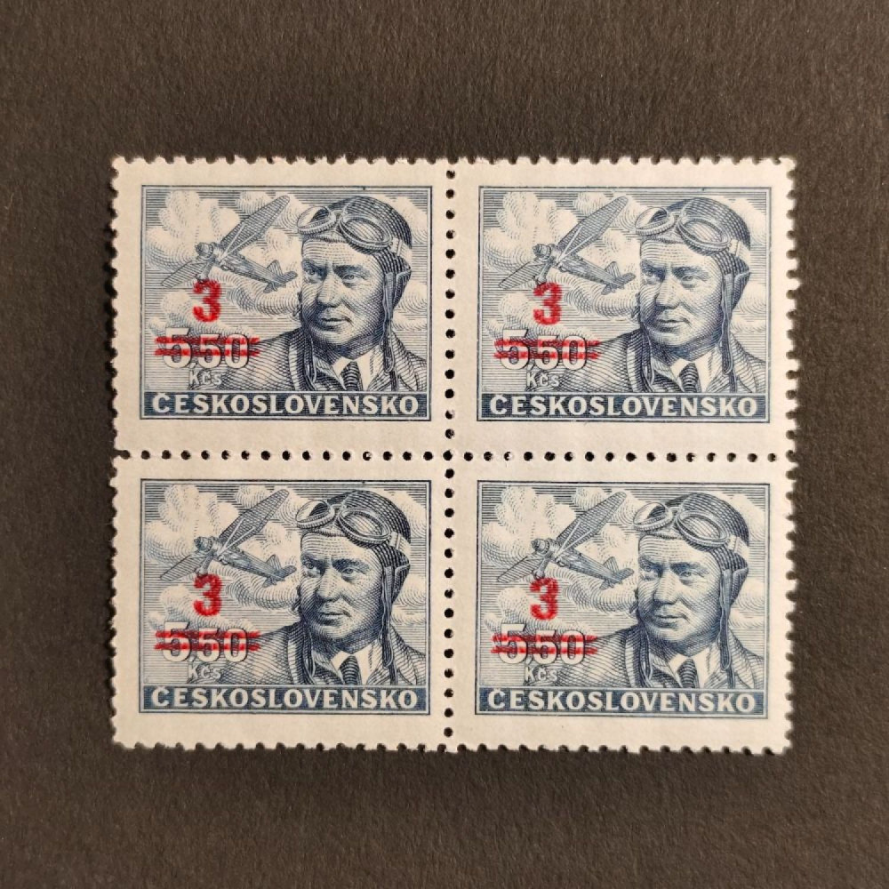 Bloque de cuatro Checoslovaquia, 3/5.50 Kčs, Mi.587, MNH** 