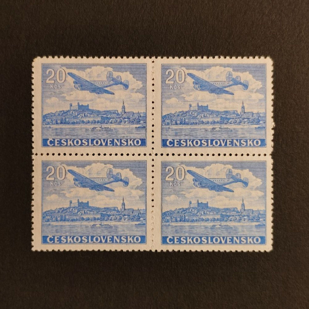 Viererblock Tschechoslowakie, 20 Kčs, Mi.498** 